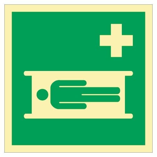 Rettungszeichen ASR A1.3/DIN EN ISO 7010/DIN67510 L148xB148mm Krankentrage Folie