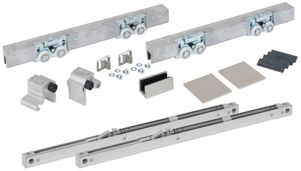 HERMAT Schiebetürbeschlag SAN REMO 9170.GKT/SAFE/100L/GLAS, Aluminium