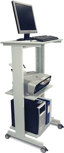 PC-Arbeitstisch lichtgrau, RAL 7035 fahrbar