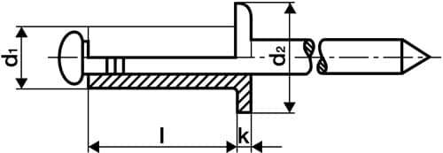 GESIPA Blindniet Nietschaft dxl 4x12mm VA 500 St.GESIPA