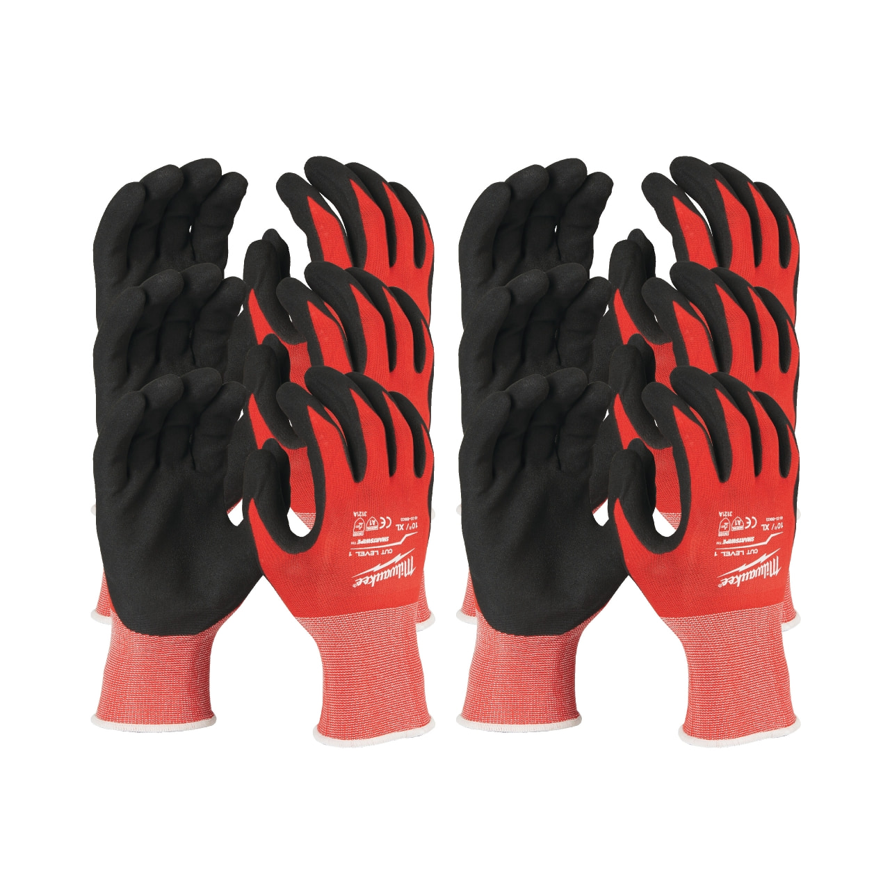MILWAUKEE Größe 10 (XL) 12er Pack Schnittschutzhandschuhe Klasse 1/A