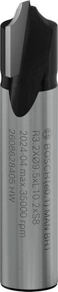 BOSCH Viertelstabfräser, 8 mm, R1 3,2 mm, D 9,5 mm, L 10,2 mm, G 41 mm