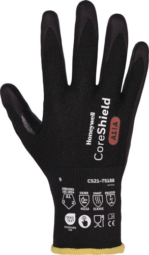 HONEYWELL Schnittschutzhandschuhe CORESHIELD 18G BLACK Gr.9 schwarz EN 388,EN 407,EN 36350