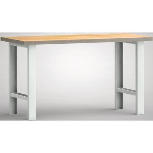 KLW-LUTZ BETRIEBSEINRICHTUNGEN Werkbank B1500xT700xH840mm Buche Multiplex lichtgrau