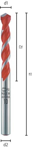 ALPEN Mehrzweckbohrer Profi Multicut D.6,5mm Arbeits-L.54mm Gesamt-L.100mm