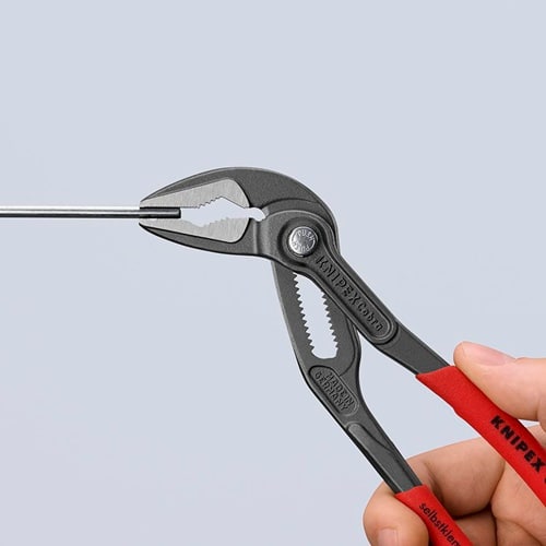 KNIPEX Wasserpumpenzange Cobra® ES L.180mm Spann-W.32mm grau atram.pol.