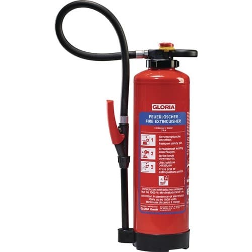 GLORIA Wasserfeuerlöscher WKL 9 PRO 9l Aufladegerät Brandkl.27 A m.Wandh.GLORIA