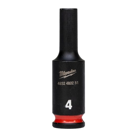 MILWAUKEE 4 x 50 mm SHOCKWAVE Schlagnuss 1/4" lang