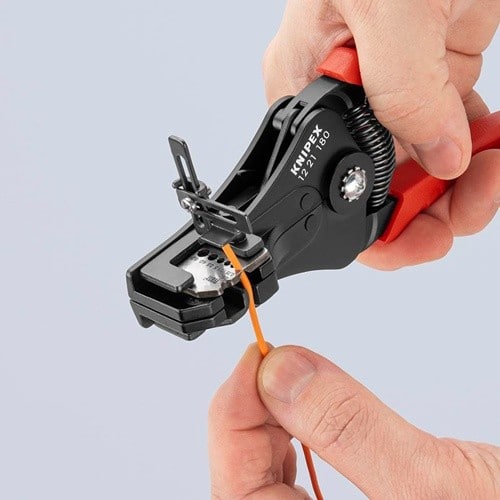 KNIPEX Abisolierzange L.180mm schwarz lack.Ku.-Überzug m.Öffnungsf.KNIPEX