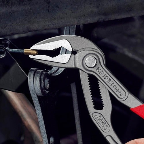 KNIPEX Wasserpumpenzange Cobra® ES L.180mm Spann-W.32mm grau atram.pol.