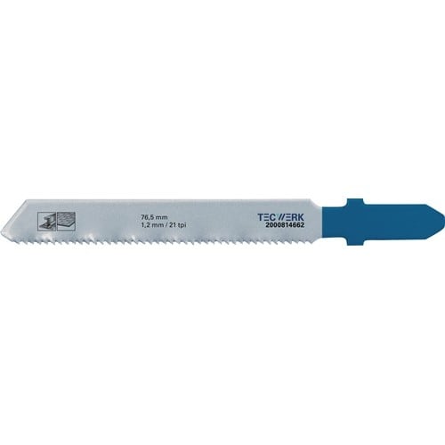 TECWERK Stichsägeblatt Gesamt-L.76,5mm Zahnt.1,2mm HSS 5 St./Karte TECWERK