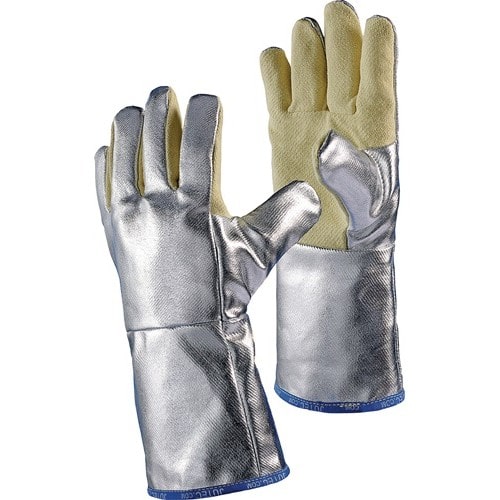 JUTEC Hitzeschutzhandschuhe 5-Finger Universalgröße gelb/silber m.alumin.Preox-Aramid