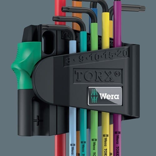 WERA Winkelschraubendrehersatz 967 SPKL 9tlg.T8-T40 m.Bohrung WERA