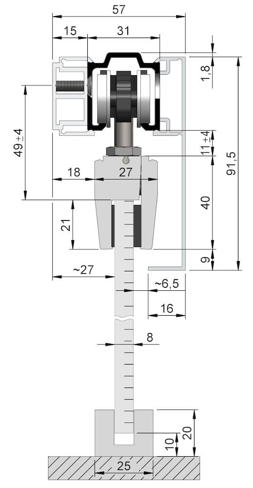 HELM Abdeckkappe 53/73, für Abstandsprofil, einseitig