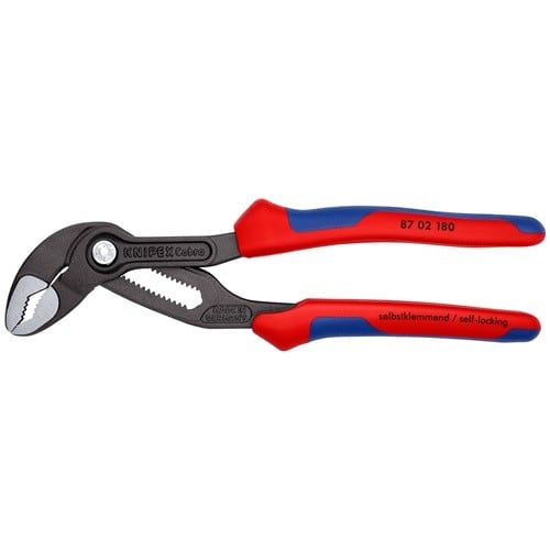 KNIPEX Wasserpumpenzange Cobra® L.180mm Spann-W.36mm pol.Mehrkomp.-Hülle KNIPEX