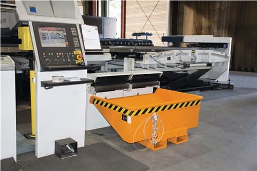 BAUER Mini-Kippbehälter L960xB640xH540mm orange Inh.0,15 m³ Trgf.750kg 70kg