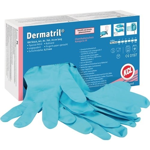 HONEYWELL Einw.-Handsch.Dermatril 740 Gr.8 blau Nitril 100 St./Box