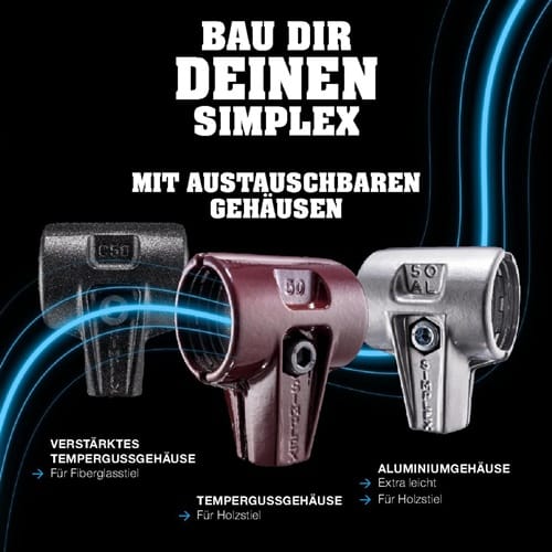 HALDER Schonhammerkopf SIMPLEX Kopf-Ø 30mm Gum.schwarz mittelh.HALDER