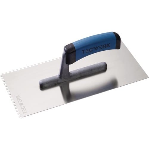 TECWERK Glättekelle L.280mm B.130mm Zahn 4x4 VA S.0,7mm TECWERK