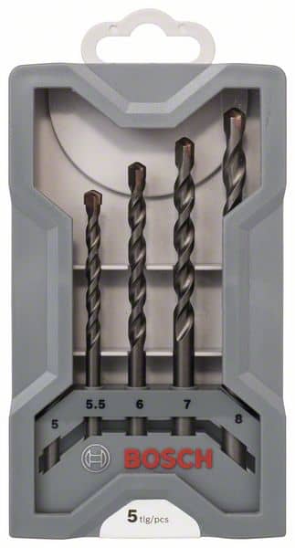 BOSCH Betonbohrer CYL-3 Set, Silver Percussion, 5-teilig, 5 - 8 mm