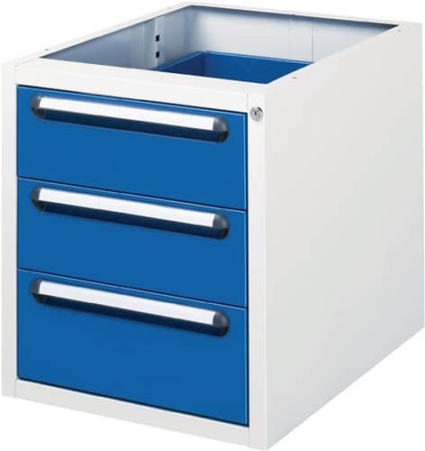 RAU Schubladenschrank H545xB490xT600mm 2 x 150,1 x 180mm lichtgrau/enzianblau