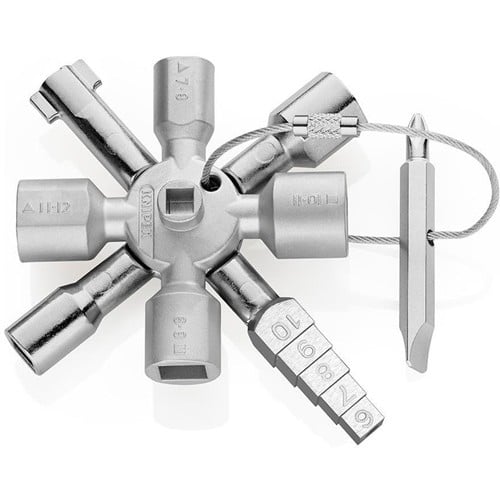 KNIPEX Schaltschrankschlüssel TwinKey® 6 Funktionen m.Magnet Verb.KNIPEX