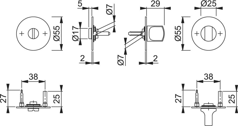 HOPPE® Schlüsselrosettenpaar E849NS, Edelstahl, 11823732