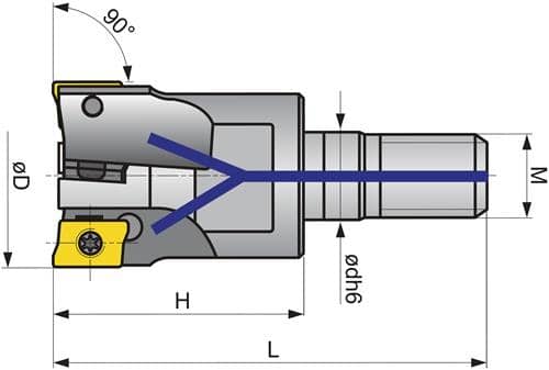 TECWERK Einschraubfräser D.25mm vern.m.IK Z.4 APKT-10 TECWERK