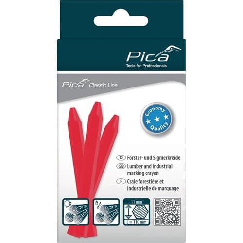 PICA Signierkreide Classic ECO 591 rot unpapiert 12 St./Schachtel PICA