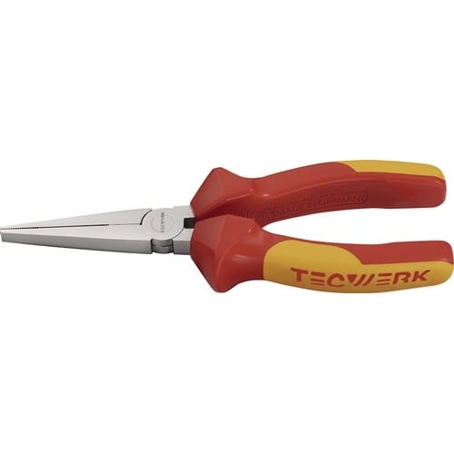 TECWERK Langbeckzange Gesamt-L.160mm Zange verchr.lang,fl.VDE Mehrkomp.-Hüllen TECWERK