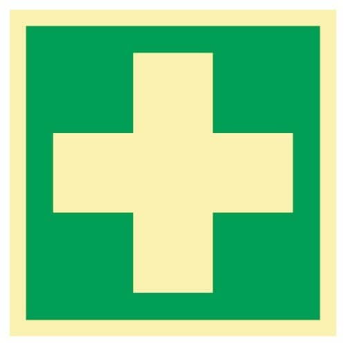 Rettungszeichen ASR A1.3/DIN EN ISO 7010/DIN 67510 L148xB148mm Erste Hilfe Folie