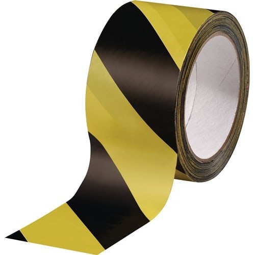 BURMANN Warnmarkierungsband PVC schwarz/gelb L.66m B.60mm Rl.