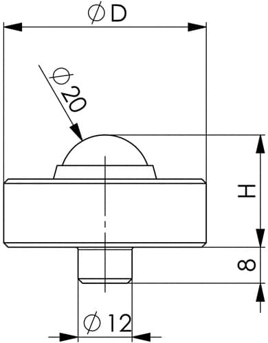 AMF Schraubbockaufsatz Nr.6445 Einsteckzapfen-D.12mm KGL drehb.AD 45mm AMF