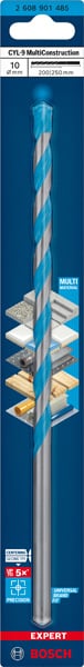 BOSCH EXPERT CYL-9 MultiConstruction Bohrer, 8 x 200 x 250 mm, d 8 mm. Für Dreh- und Schlagbohrer
