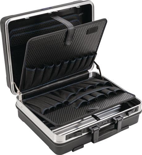 TECWERK Schalenkoffer B500xT200xH420mm m.Wkz.taschen 28,1l ABS-Ku.Alu-Rahmen TECWERK