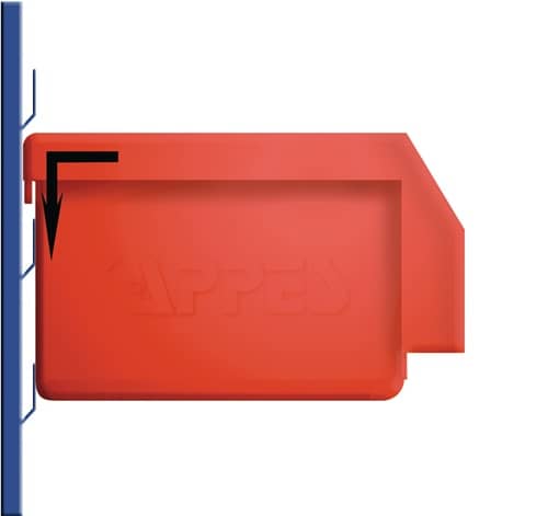 RASTERPLAN Sichtlagerkasten L230xB140xH130mm PE rot RASTERPLAN