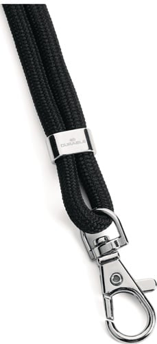 DURABLE Cliphalter JoJo rundgewebt m.Karab.Band-L.460mm schwarz DURABLE