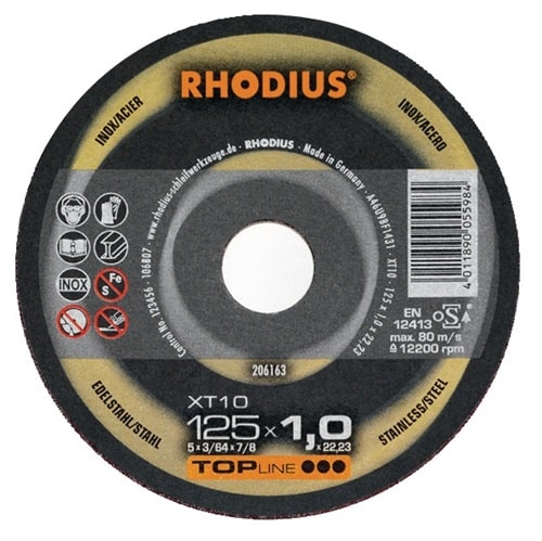 RHODIUS Trennscheibe XT10 D125x1,5mm ger.INOX Bohr.22,23mm RHODIUS