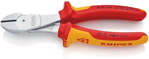 KNIPEX Kraftseitenschneider L.180mm VDE Form 0 Mehrkomp.-Hüllen KNIPEX