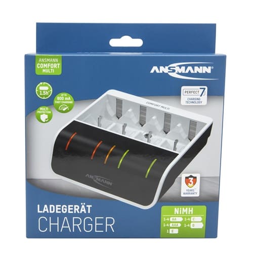 Akku-Ladegerät Comfort-Multi m.USB-Eingang 1,2V NiMH ANSMANN