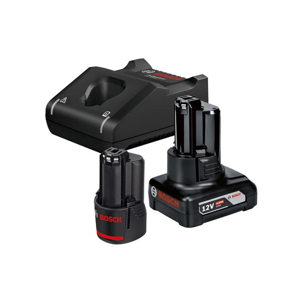 BOSCH Akku Starter-Set: 1 x GBA 12 Volt, 2.0 Ah, 1 x GBA 12 Volt, 4.0 Ah, GAL 12V-40