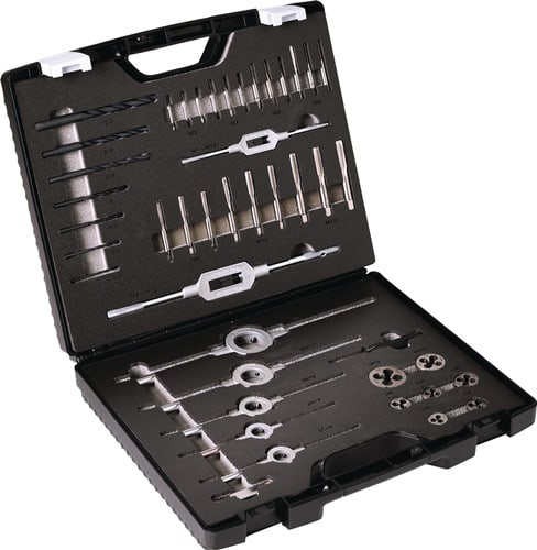 TECWERK Gewindeschneidzeugsatz M3-M12 44tlg.HSS Ku.-Kass.TECWERK