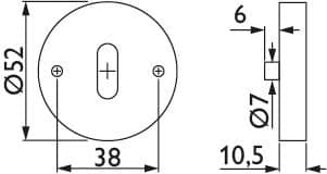 HERMAT Schlüsselrosette 2036.K, Messing