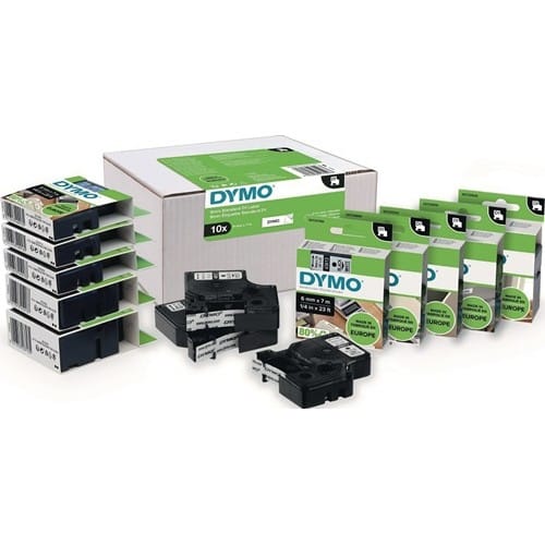 DYMO Schriftband Band-B.12mm Band-L.7m Stand.schwarz auf rot DYMO