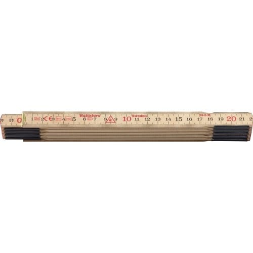 HULTAFORS Gliedermaßstab 59-2-10 L.2m B.17mm mm/cm EG III Glasb.natur HULTAFORS