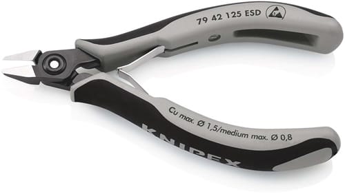 KNIPEX Präzisions-Elektronik-Seitenschneider L.125mm Form 4 Facette nein pol.