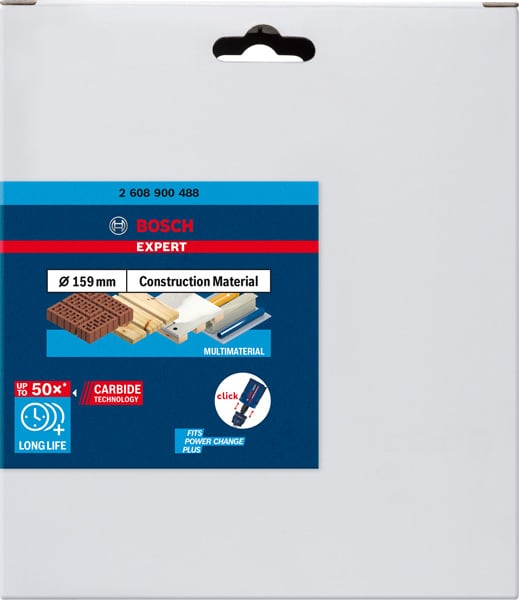 BOSCH EXPERT Construction Material Lochsäge, 159 x 60 mm. Für Dreh- und Schlagbohrer