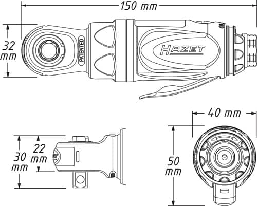 HAZET Druckluftratschenschrauber 9021P-2 10mm (3/8Zoll) A4-kt.54 Nm HAZET