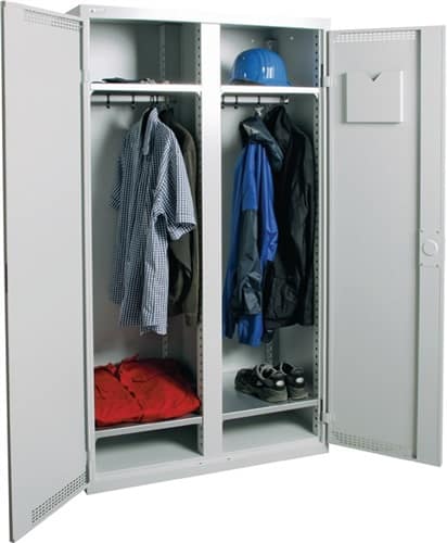 STUMPF Garderobenschrank 4 Fachböden m.Trennwand H1800xB1000xT500mm lichtgrau 2Abt.