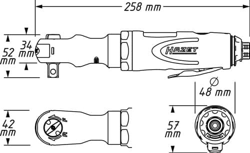 HAZET Druckluftratschenschrauber 9022P-2 12,5mm (1/2Zoll) A4-kt.108 Nm HAZET